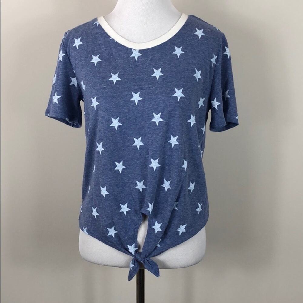 Alternative Star Top Patterned Blue Tie Front - Picture 4 of 8